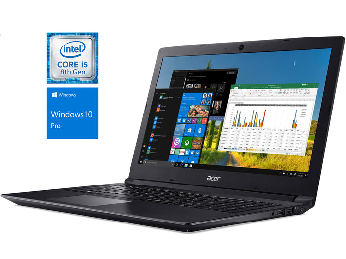 Refurbished Acer Aspire 3 A315 15.6" HD Notebook, Intel Quad-Core i5-8250U Upto 3.4GHz, 8GB DDR4, 512GB SSD, 16GB Optane, Card Reader, HDMI, Wifi, Bluetooth, USB, Windows 10 Professional 64Bit