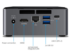 NUC7i5BNH Mini PC, i5-7260U 2.2GHz, 4GB RAM, 128GB SSD, Win10Pro