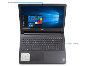 Dell Inspiron 3567 15" Laptop, i5-7200U, 8GB RAM, 128GB SSD, DVDRW, Win 10 Pro
