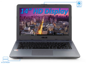 ASUS X441BA 14" HD Laptop, A6-9225, 4GB RAM, 256GB SSD, Win10Pro