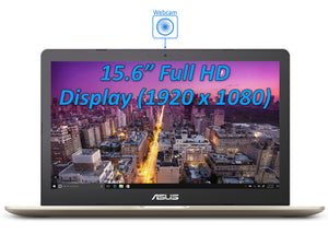 ASUS VivoBook Pro 15.6" FHD Laptop, i7-8750H, 8GB RAM, 128GB NVMe SSD+1TB HDD, GTX 1050, Win10Pro
