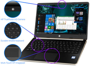 HP 14, 14" HD Touch, i3-8145U, 8GB RAM, 2TB SSD, Windows 10 Pro