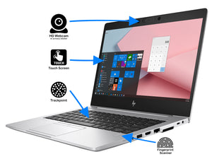 HP EliteBook x360 830 G6 2-in-1, 13.3" IPS FHD Touch Display, Intel Core i5-8365U Upto 4.1GHz, 8GB RAM, 128GB NVMe SSD, HDMI, Thunderbolt, Wi-Fi, Bluetooth, Windows 10 Pro