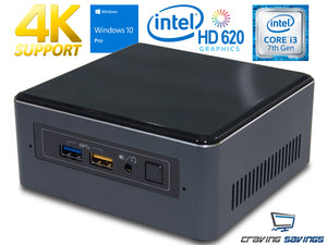 Intel NUC7i3BNH PC, i3-7100U, 4GB DDR4, 1TB NVMe SSD + 1TB HDD, Windows 10 Pro