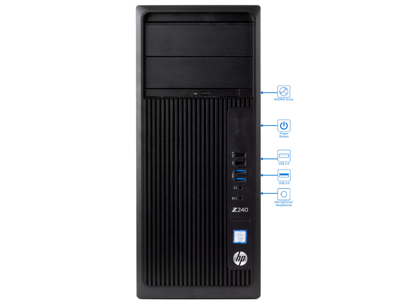 HP Workstation Z240 Tower DT, Xeon E3-1230 v5, 64GB RAM, 2TB NVMe SSD+1TB  HDD, Quadro P2000, W10P