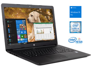 Refurbished HP 17" HD+ Laptop, i5-8265U, 16GB RAM, 256GB SSD, DVDRW, Win 10 Pro