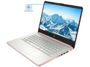 HP 14 Notebook, 14" HD Display, Intel Celeron N4020 Upto 2.8GHz, 4GB RAM, 64GB eMMC, HDMI, Card Reader, Wi-Fi, Bluetooth, Windows 10 Home S (287A9UA)