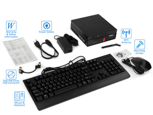 Refurbished Lenovo ThinkCentre M910q Mini PC, Intel Core i5-7500T Upto 3.3 GHz, 8GB RAM, 512GB SSD, DVDRW, DisplayPort, Wi-Fi, Bluetooth, Windows 10 Pro