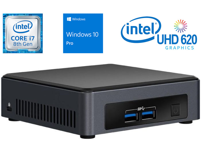 NUC7i7DNKE Mini Desktop, i7-8650U, 8GB RAM, 512GB SSD, Win10Pro