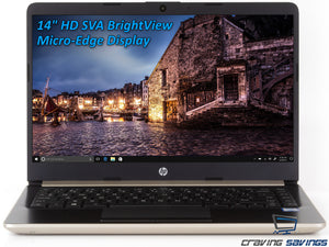 HP 14.0" HD Laptop, i3-7100U 2.4GHz, 4GB RAM, 128GB SSD, Win10Pro
