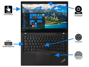 Lenovo ThinkPad X390, 13" FHD Touch, i5-8365U, 16GB RAM, 256GB SSD, Win 10 Pro