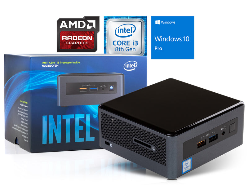 Intel NUC8I3CYSM, i3-8121U, 8GB RAM, 512GB SSD +1TB HDD, Radeon 540, W ...