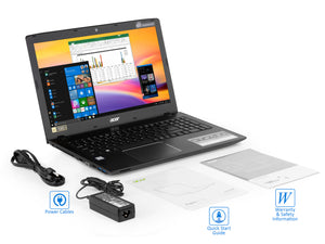 Refurbished Acer Aspire E 15 Notebook, 15.6" FHD Display, Intel Core i3-8130U Upto 3.4GHz, 8GB RAM, 512GB SSD, DVDRW, HDMI, VGA, Wi-Fi, Bluetooth, Windows 10 Pro