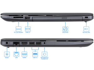 HP 15t Touch Laptop, 15.6" HD Touch, i3-7100U 2.4 GHz, 8GB RAM, 128GB SSD, Win10Pro