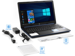 HP 15.6" HD Touch Laptop - Blue, A9-9425, 8GB RAM, 128GB SSD, Win10Home