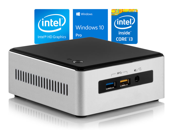 Intel NUC5i3RYH, i3-5010U, 8GB RAM, 128GB SSD, Windows 10 Pro