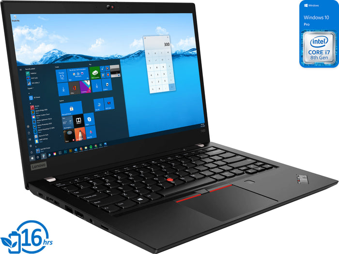 Lenovo ThinkPad T490 Notebook, 14" HD Display, Intel Core i7-8565U Upto 4.6GHz, 32GB RAM, 256GB NVMe SSD, NVIDIA GeForce MX250, HDMI, DIsplayPort via USB-C, Wi-Fi, Bluetooth, Windows 10 Pro