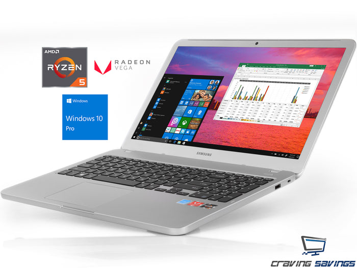 Samsung Laptop 5 15.6" FHD Laptop, Ryzen 5 2500U, 8GB RAM, 512GB SSD, Win10Pro