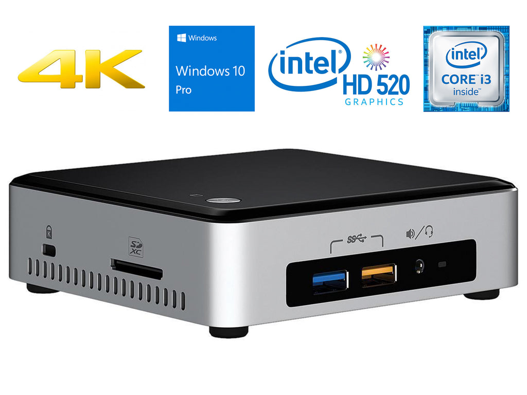 NUC6i3SYK Mini PC, i3-6100U 2.3GHz, 8GB RAM, 512GB SSD, Win10Pro