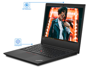 Lenovo thinkPad E495 Notebook, 14" HD Display, AMD Ryzen 5 3500U Upto 3.7GHz, 16GB RAM, 256GB NVMe SSD, Vega 8, HDMI, DisplayPort via USB-C, Card Reader, Wi-Fi, Bluetooth, Windows 10 Pro