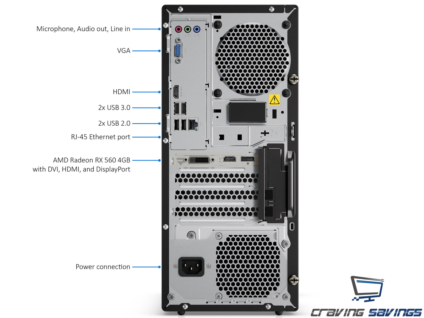 Lenovo IdeaCentre 720 Tower Desktop, i5-7400, 32GB RAM, 256GB SSD+