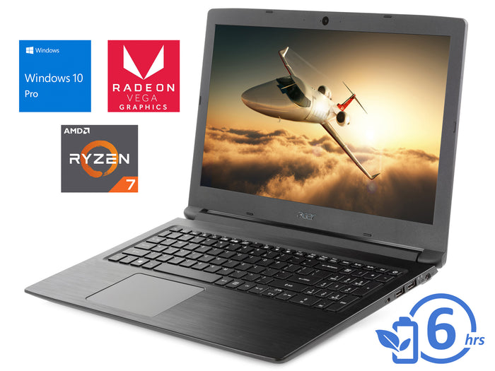 Refurbished Acer 3 A315, 15" FHD, R7 2700U, 8GB RAM, 512GB SSD, Windows 10 Pro